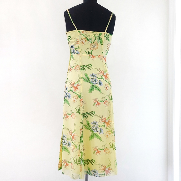 Aritzia Wilfred Destination Square Neck Hawaii Floral Midi Slip Dress - Picture 14 of 16